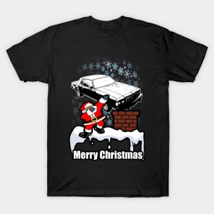 Dabbing Santa Clause Merry Caprice Landau Snowing Christmas T-Shirt